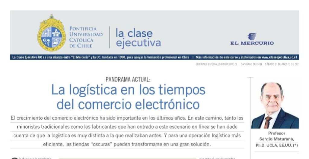 logística, comercio electrónico, Clase Ejecutiva UC, El Mercurio
