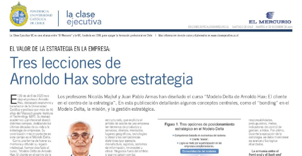 Arnoldo Hax, estrategia
